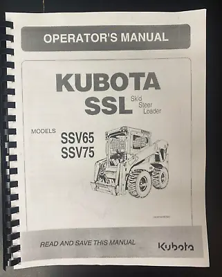 Buy Skid Steer Loader Operator  Instruction Manual SSL SSV65 SSV75 Kubota  • 25$