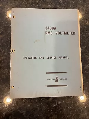Buy Original Hewlett Packard 3400a RMS Voltmeter Operating And Service Manual • 30$