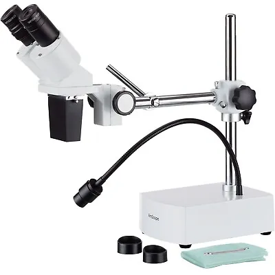Buy Amscope 10X Binocular Fixed-Lens LED Stereo Microscope W/Reverse Head+Boom-Stand • 229.99$