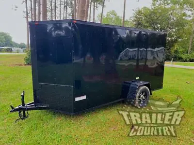 Buy NEW 2024 6x12 6 X 12 V-Nosed Enclosed Black Out Cargo Motorcycle Trailer W/ Ramp • 4,595$