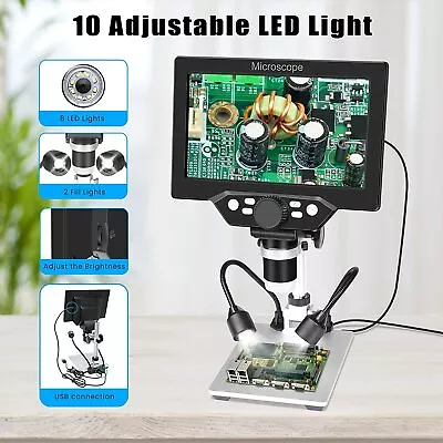 Buy 7” LCD HD Digital Microscope 1200X Video Magnification Camera W/ Remote • 85.99$