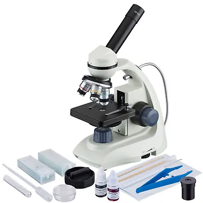 Buy AmScope 40X-1000X LED Portable Compound Microscope + Slide Prep Kit • 60.99$