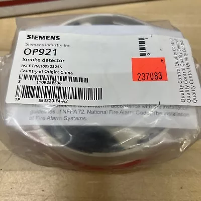 Buy Siemens OP921 Smoke Detector FIRE ALARM • 55$
