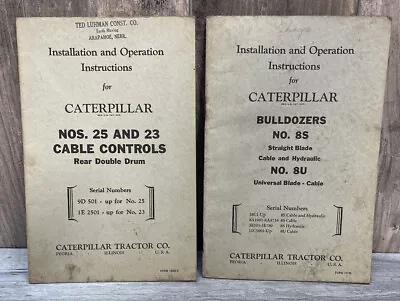 Buy CAT CATERPILLAR NO. 23 & 25 CABLE CONTROLS & Bulldozer’s 8S 8U Operation Manual. • 11.30$