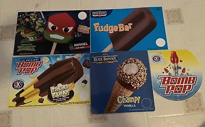Buy Lot Of 5 Blue Bunny Ice Cream Truck Decal Stickers Fudge Cone TMNT Novelities • 9$