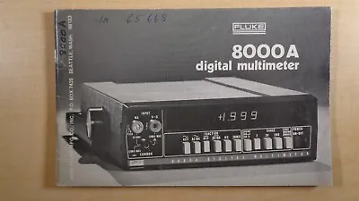 Buy Fluke 8000A Digital Multimeter Pocket Reference Manual 4E B1 • 12.97$