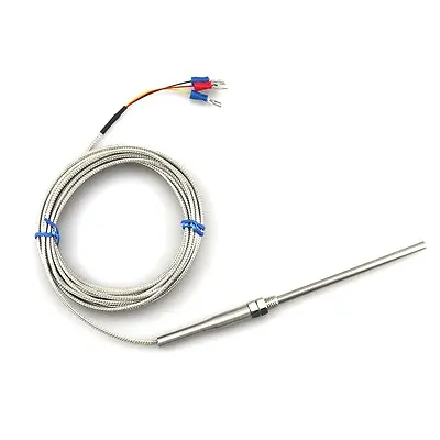 Buy PT100 Temperature Controller Sensor Probe 2m RTD Cable 3 Wires Stainless Steel • 8.99$