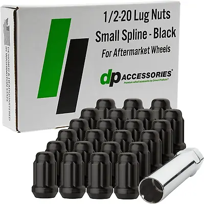 Buy Dpaccessories Black Spline Lug Nuts - 1/2-20 Lug Nuts Black For Aftermarket Whee • 77.18$