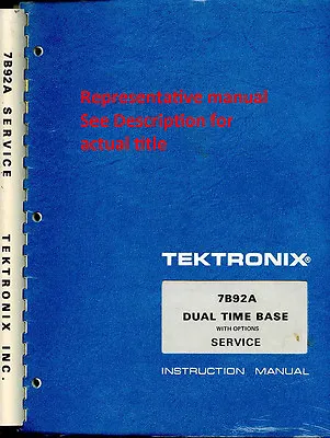 Buy Original Tektronix Instruction  Manual For The 545 Oscilloscope • 30$