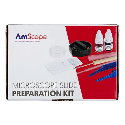 Buy AMSCOPE Microscope Slide Preparation Kit With Microtome, Slides, Stains • 30.99$