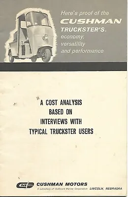 Buy Equipment Brochure - Cushman - Cost Analysis 780 Truckster User Data (E6822) • 10.08$
