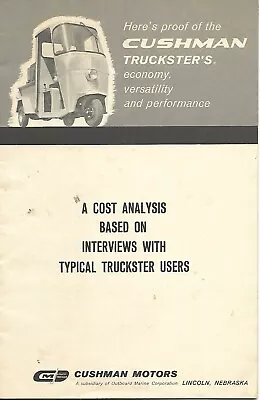 Buy Equipment Brochure - Cushman - Cost Analysis 780 Truckster User Data (E6822) • 12.39$