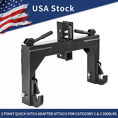 Buy 3 Point Quick Hitch Adapter Category 1/2 H For Tractors Quick Attachment 3000LBS • 156.99$
