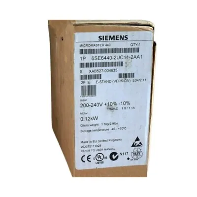 Buy New Siemens 6SE6440-2UC11-2AA1 MICROMASTER440 Without Filter 6SE6 440-2UC11-2AA1 • 327.27$