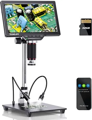 Buy 16MP TOMLOV HMDI Digital Microscope 1080P 32G 1200X Coin Magnifier SMD Soldering • 13.94$