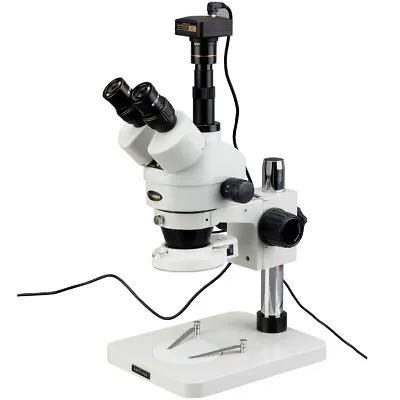 Buy AmScope 3.5X-90X 144-LED Zoom Stereo Microscope Circuit Soldering + 9MP Digital • 741.99$