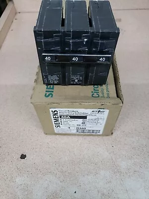 Buy 1 New Siemens   Bl340 New Circuit Breaker 3 Pole 40 Amp 240 Vac B340 • 86.39$