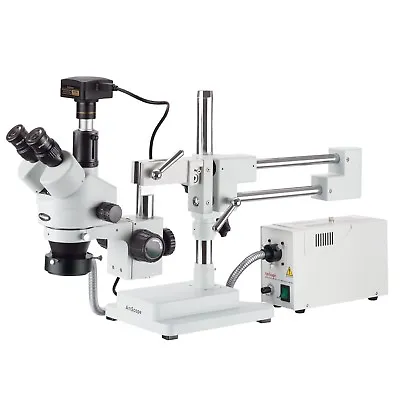 Buy 3.5X-180X Trinocular Fiber Optic Boom Stereo Microscope + 18MP USB3 Camera • 1,454.99$
