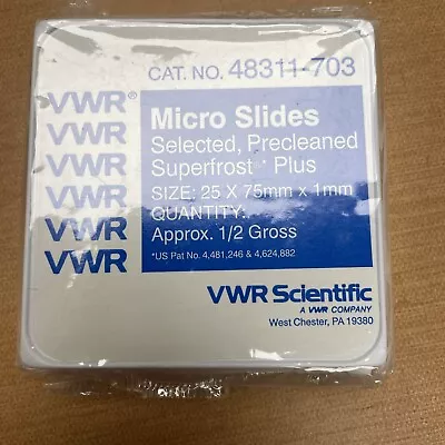 Buy New Genuine VWR Superfrost Plus Microscope Slides Half Gross 72 CAT# 48311-703 • 30$