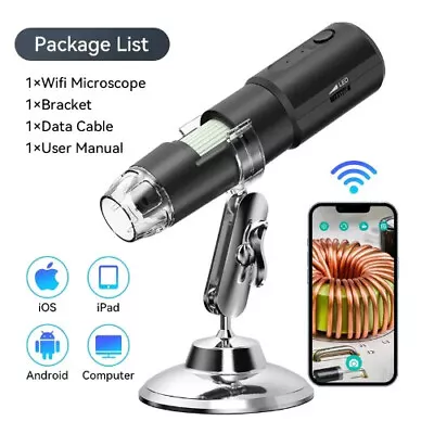 Buy Wifi Microscope Camera 1000X Digital Magnifier For Stereo Wireless Microscope • 29.73$