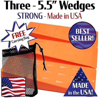 Buy 3 - 5.5   USA HARD Logging Felling Bucking Tree Forestry Falling Spiked Wedges • 11.27$