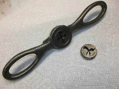 Buy ANTIQUE COLLECTIBLE THREADING WRENCH & 2 (13/16  DIES)  See Pics(3) • 15$