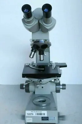 Buy Carl Zeiss Jena Ergaval Vintage Compound Binocular Microscope 10X 40X Objectives • 149.99$