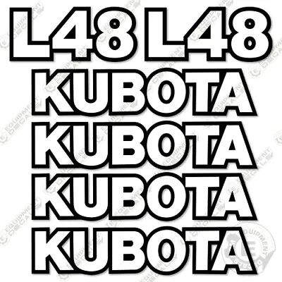 Buy Fits Kubota K48 Decal Kit Backhoe Attachment Tractor Decals - 7 YEAR 3M VINYL! • 59.95$