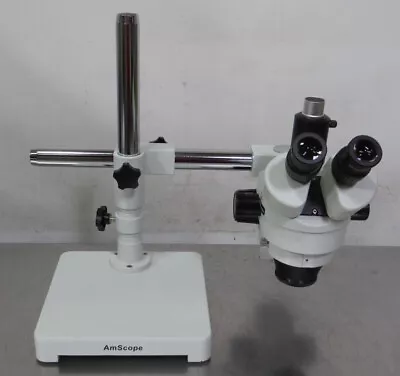 Buy T193089 Amscope Trinocular Stereo Microscope W/ Boom Stand, WF 10X/20 Eyepieces • 500$