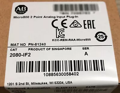 Buy NEW Factory Sealed AB 2080-IF2 Micro800 2 Point Analog Input Plug-In 2080IF2 • 87.44$
