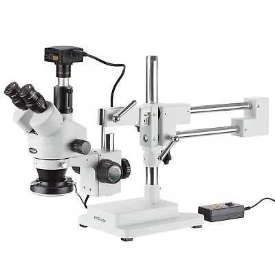 Buy 3.5X-180X Trinocular Stereo Microscope With 4-Zone 144-LED Ring Light + 3MP USB3 • 1,017.99$