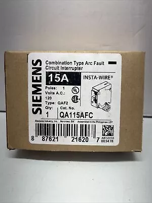 Buy Siemens QA115AFC Combination ACFI Arc Fault Breaker *NEW* • 24.99$