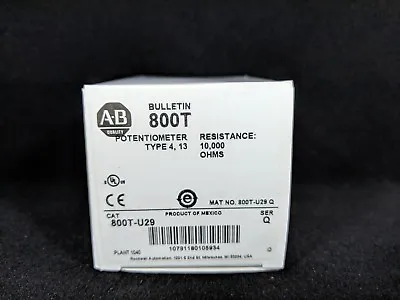 Buy ALLEN BRADLEY 800T-U29 30.5mm Potentiometer Unit, 10 Kilohms Resistive Element • 225$