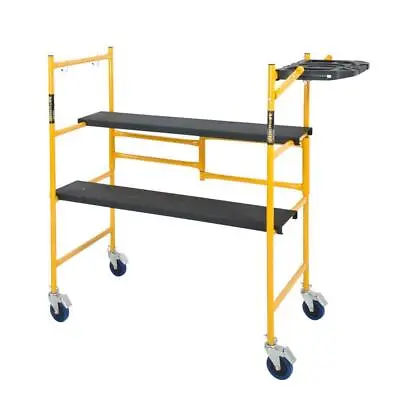 Buy Metaltech Scaffolding Set 4.1'X3.8'X1.8' Mini Platform W/ Wheels + Tool Shelf • 116.51$