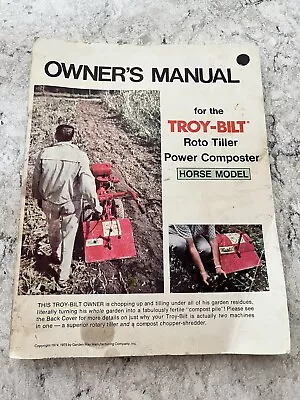 Buy Troy-Bilt HORSE I Roto Tiller Owner & Service Repair Manual Garden 1975 Vintage • 32$