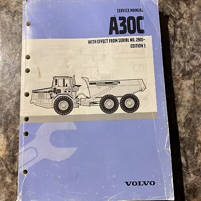 Buy Volvo A30c Articulated Dump Truck Edition 3 Service Workshop Repair Manual Book • 295$