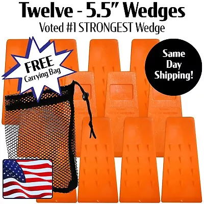 Buy 12 - 5.5   USA HARD Logging Felling Bucking Tree Forestry Falling Spiked Wedges • 33.99$
