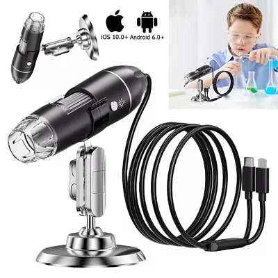 Buy Digital Microscope 1600X USB Coin Microscope 8 LED Magnifier Soldering Camera • 21.78$