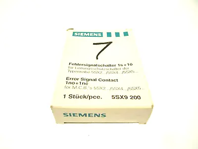 Buy NEW Siemens 5SX9 200 Error Signal Contact 1NO+1NC For M.C.B's 5SX2.../5SX4... • 24.99$