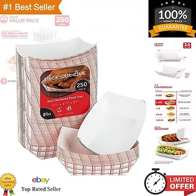 Buy Medium Paper Food Boats, 250 Pack, Red & White Checkered, 2 Lb Capacity, 4.5 ... • 33.79$