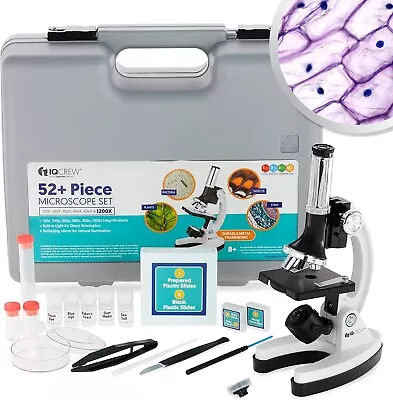 Buy AmScope 120X-1200X 52-pcs Kids Beginner Microscope STEM Kit Metal Body • 20.99$