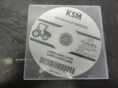 Buy Kubota KSM L3560 L4060 L4760 L5060 L5460 L6060 Tractor Workshop Manual CD • 30$