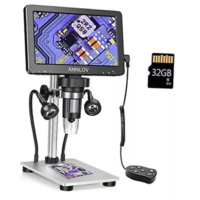 Buy 7  LCD Digital Microscope With 32GB TF Card 1200X Maginfication 1080P Coin  • 120.28$