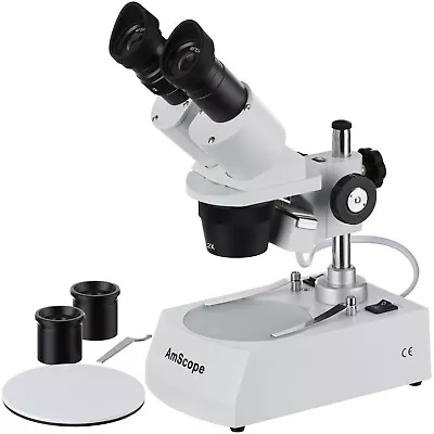 Buy AmScope 20X-40X-80X Binocular Stereo Microscope Dual Illumination Multi-Use • 184.99$