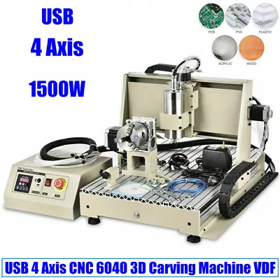 Buy 6040 USB CNC Router 4Axis Milling Machine Engraver DIY 1500W Engraving Drilling • 1,299$