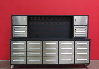 Buy Work Bench Cabinet 10' Storage Cabinet Workbench 30 Drawers Steelman  • 6,600$