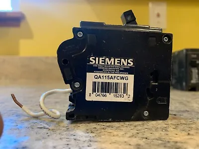 Buy Siemens, QA115AFCWG, 15A, 1P, Plug In Circuit Breaker 120V • 44.99$