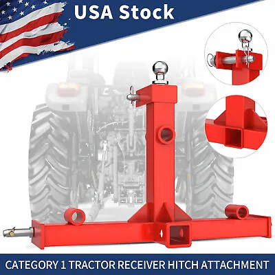 Buy Tractor Trailer Hitch Gooseneck Receiver 3 Point Category 1 Hay Bales Attachment • 119.99$