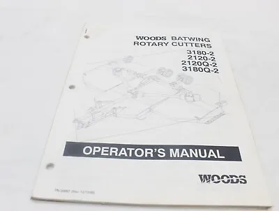Buy Woods 3180-Q2 2120-Q2  Batwing Mower Owner Operator Manual • 20$
