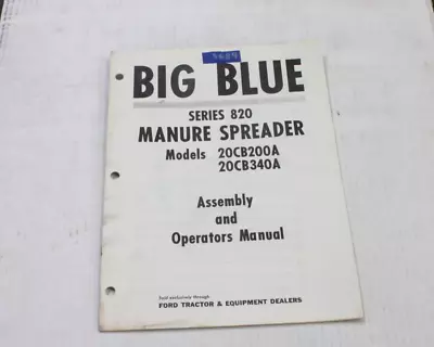 Buy Operators & Assembly Manual For Ford 20CB200A, 20CB340A Manure Spreader • 9.95$